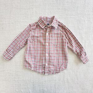 Janie & Jack Orange Plaid Shirt EUC 18-24mo